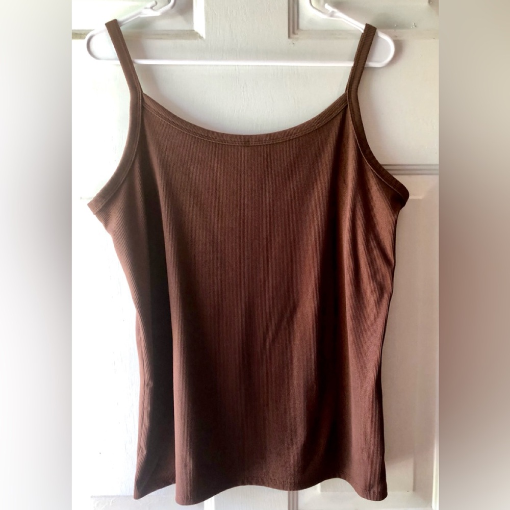 NoBo No Boundaries Chocolate Brown Poly Bld Ribbed Tank Top Juniors Size XXXL 21
